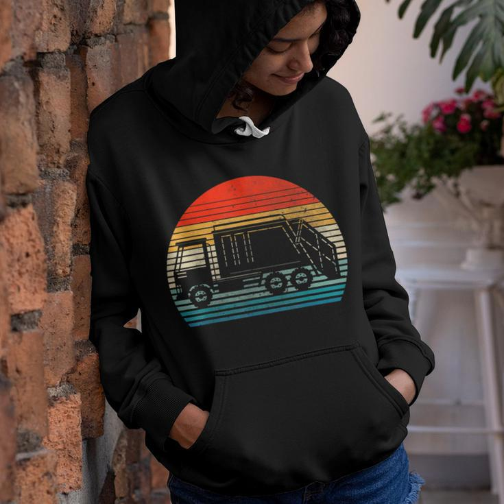 Retro Recycling Trash Garbage Truck Sunset Old School Party Youth Hoodie