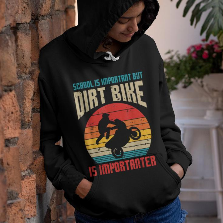 School Dirt Bike Importanter Funny Motocross Biker Boys Kids Youth Hoodie