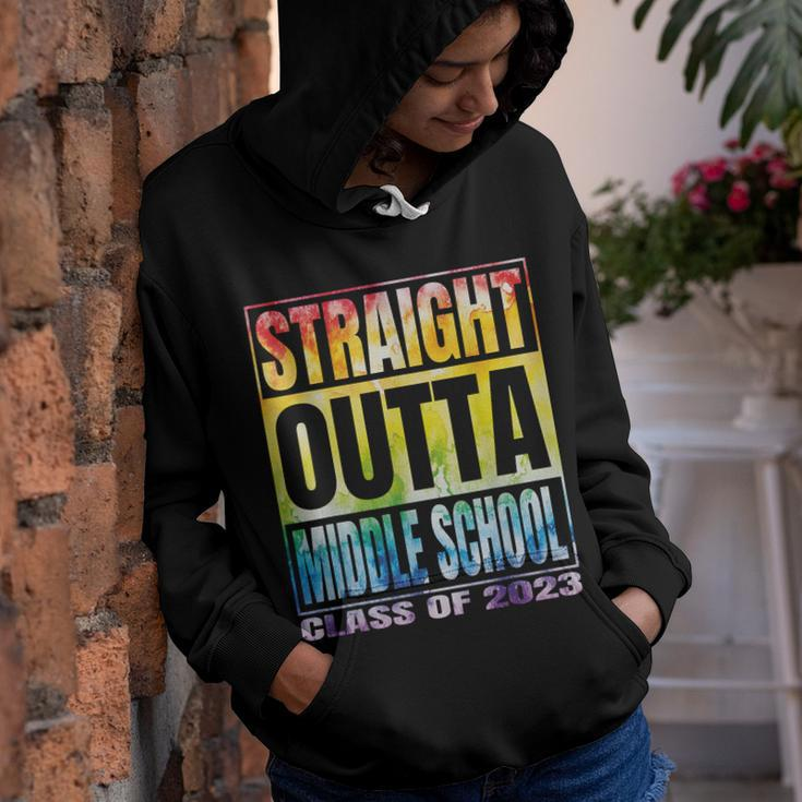 Straight Outta Middle School Class 2023 Tie Dye Graduation Youth Hoodie