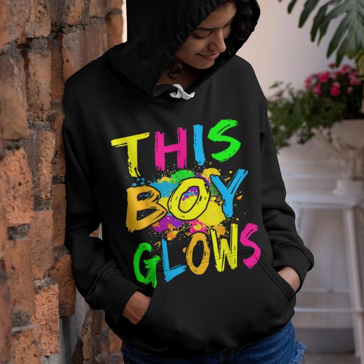 This Boy Glows Retro 80S Party Youth Hoodie