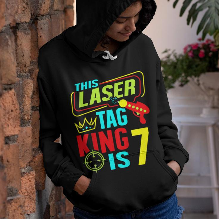 This Laser Tag King Is 7 Kids Birthday Party Lasertag Gift Youth Hoodie
