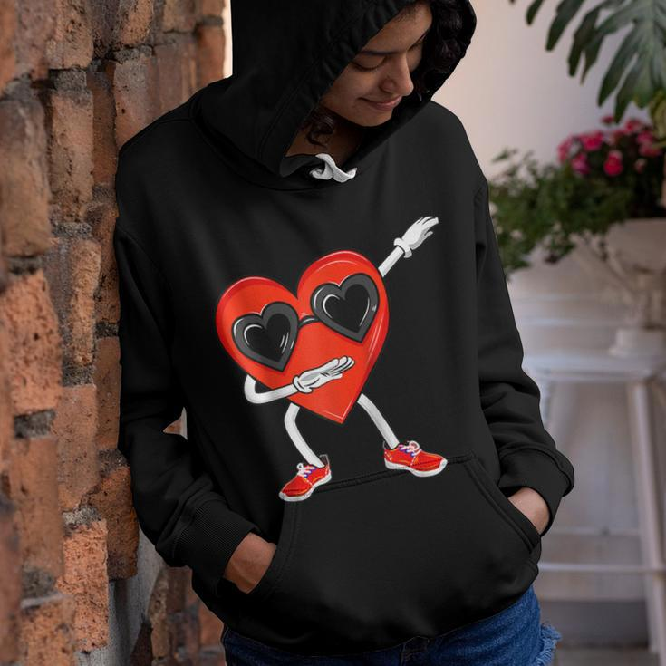 Valentines Day Dabbing Heart Funny Boys Girls Kids Dab Youth Hoodie
