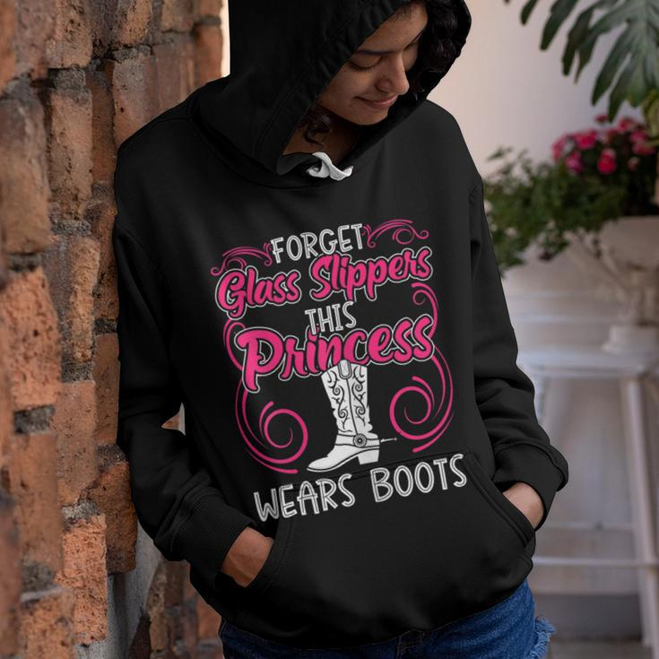Womens Forget Glass Slippers This Princess Wears Boots Funny Cowboy Youth Hoodie