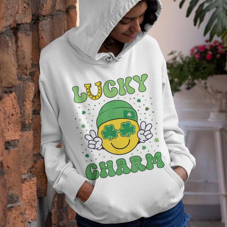 Funny St Patricks Day Lucky Charm Smile Face Kids Boys Girls Youth Hoodie