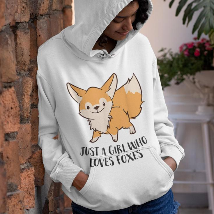 Just A Girl Who Loves Foxes Cute Fox Girl Youth Hoodie