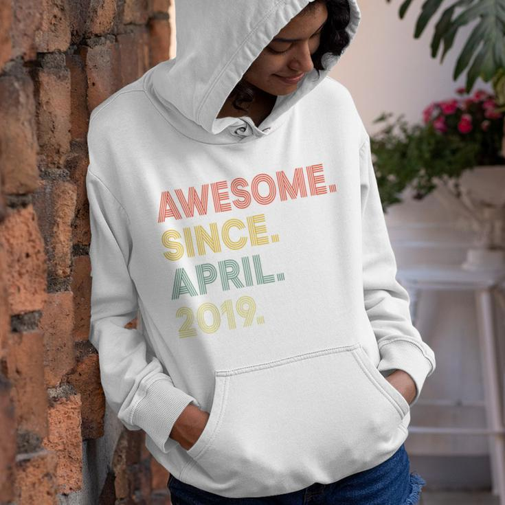 Kids 4 Year Old Awesome Since April 2019 4Th Birthday Youth Hoodie