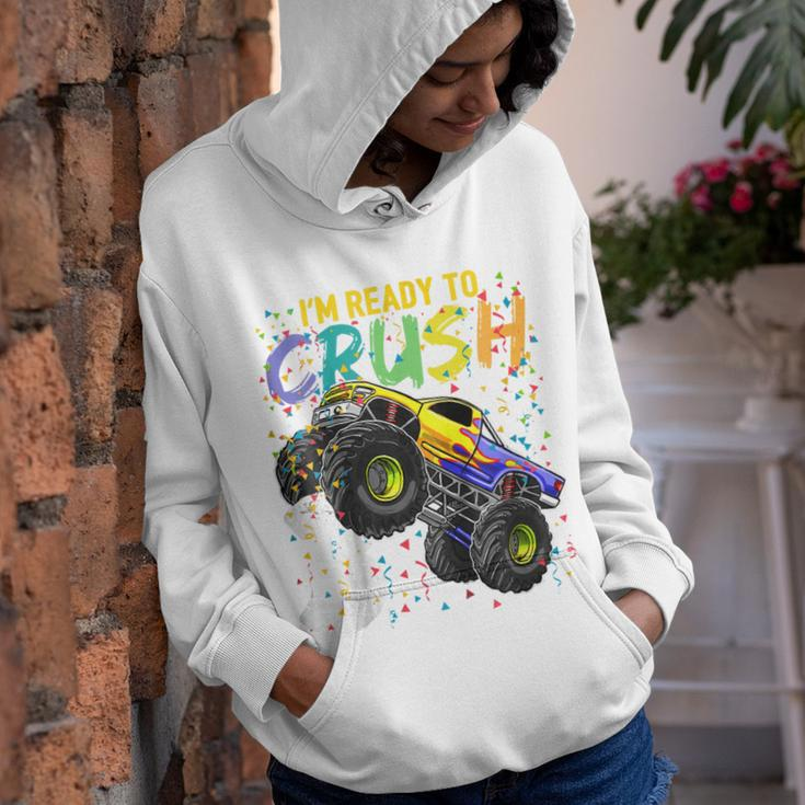Kids Im Ready To Crush 3 Monster Truck 3Rd Birthday Shirt Boys Youth Hoodie