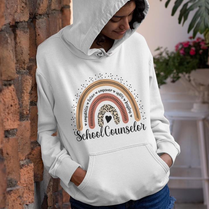 School Counselor Back To School Leopard Rainbow Funny Gift Youth Hoodie