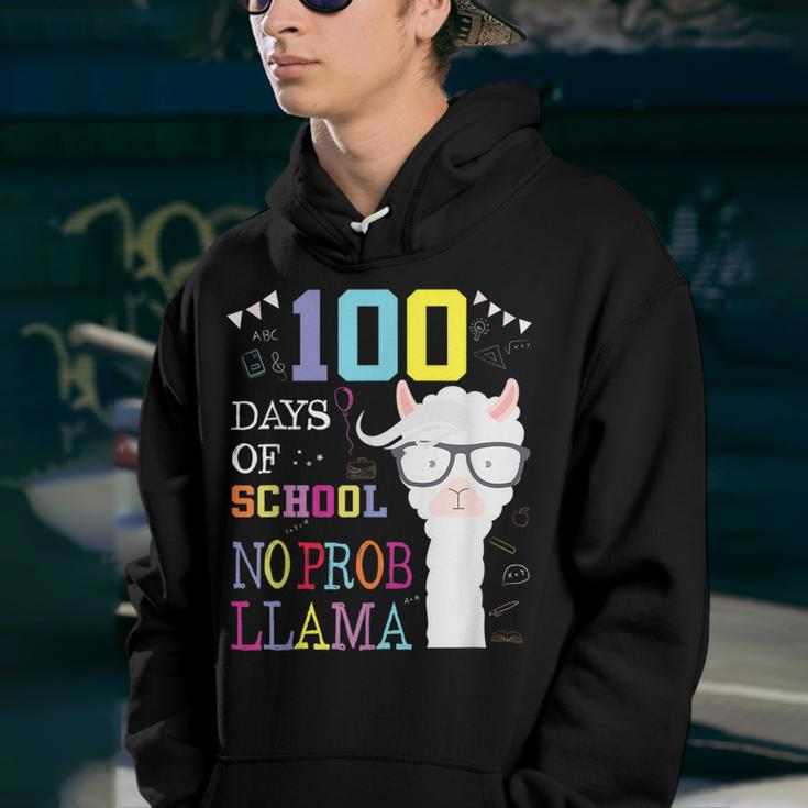 100 Days Of School 100Th Day No Probllama Llama Youth Hoodie