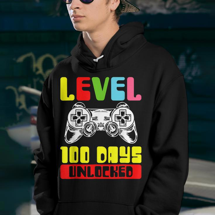 100 Days Of School Gamer Level 100 Days Unlocked Youth Hoodie