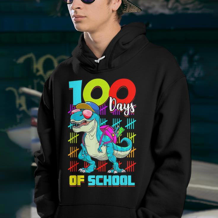 100 Days Of SchoolRex 100 Days Smarter 100Th Day  Youth Hoodie