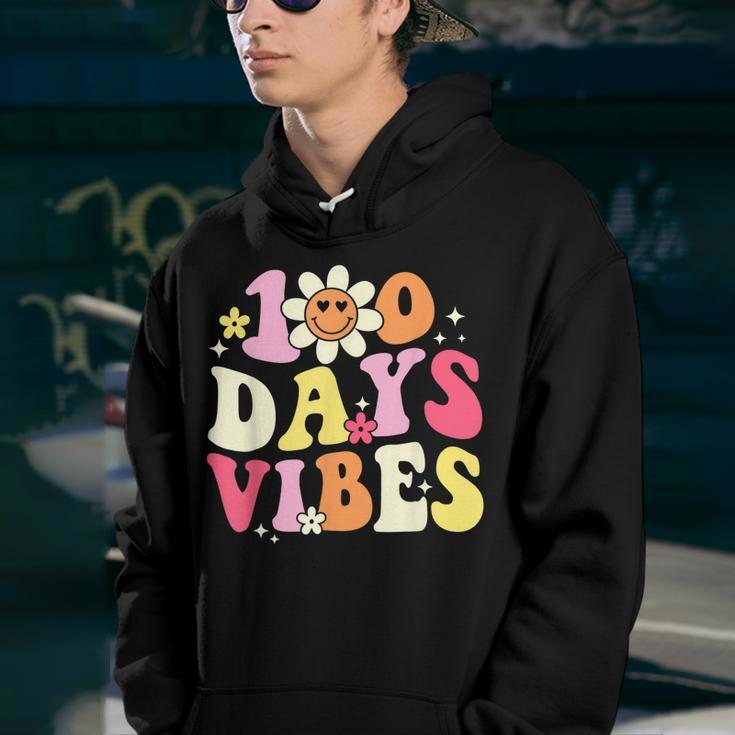 100 Days Of School Vibes 100Th Day Of School Retro Groovy V5 Youth Hoodie