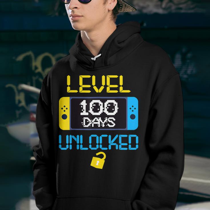 Level 100 Days Of School Unlocked Gamer Video Games Boys  V20 Youth Hoodie