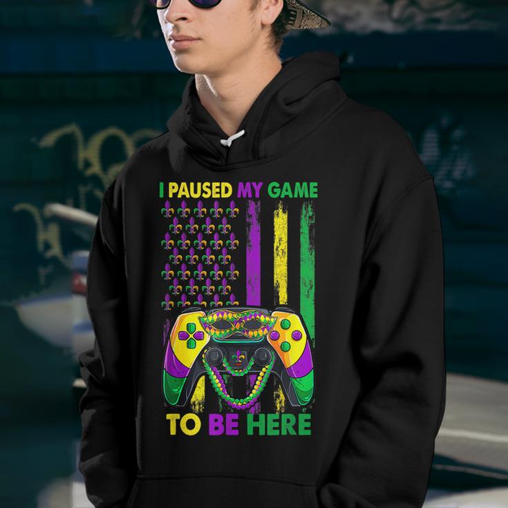 I Paused My Game To Be Here Video Game Beads Mardi Gras  Youth Hoodie