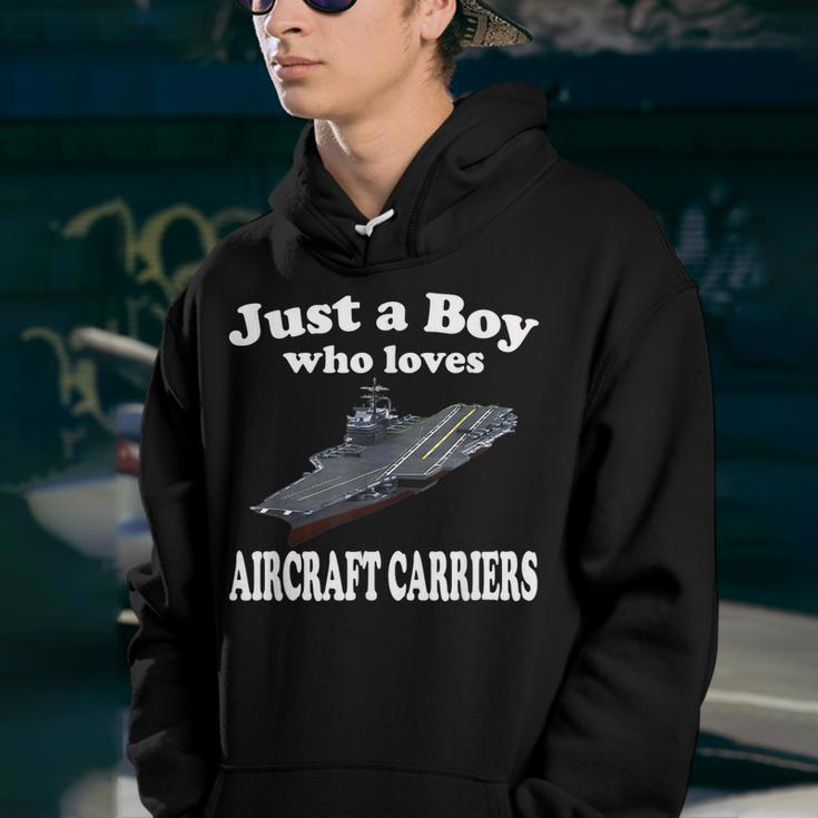 Boy Who Loves Aircraft Carrier Uss Forrestal Cv-59 Cva-59 Youth Hoodie