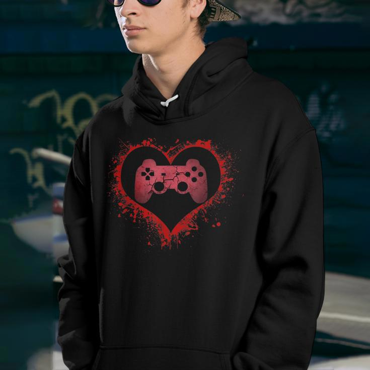 Gamer Heart Valentines Day Video Games Boys Kids Teens Gift Youth Hoodie