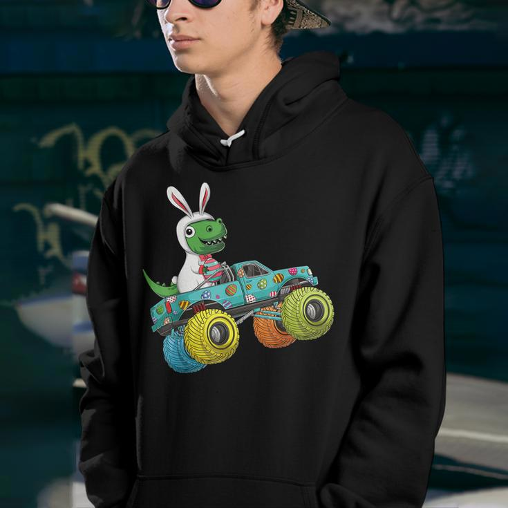 Happy Easter Monster Truck Trex Dinosaur Bunny Costume Kids Youth Hoodie