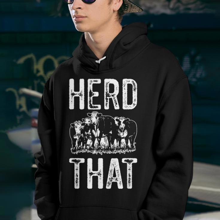 Herd That Funny Cows Cowboy Dad Joke Fathers Day Gift Youth Hoodie