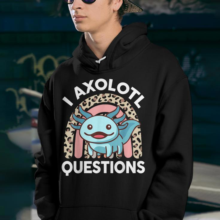 I Ask Axolotl Questions Kids Girls Gift Cute Axolotl Youth Hoodie