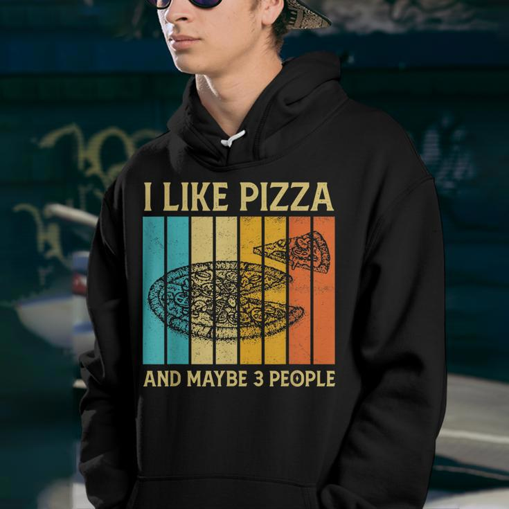 I Like Pizza And Maybe 3 People Funny Retro For Men Boys Youth Hoodie