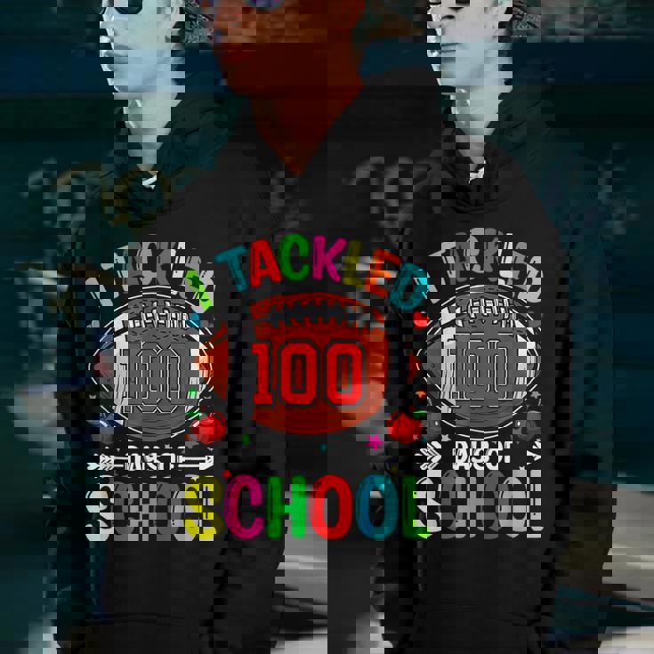 I Tackled 100 Day Of School Football Boy 100Th Day Of School V9 Youth Hoodie