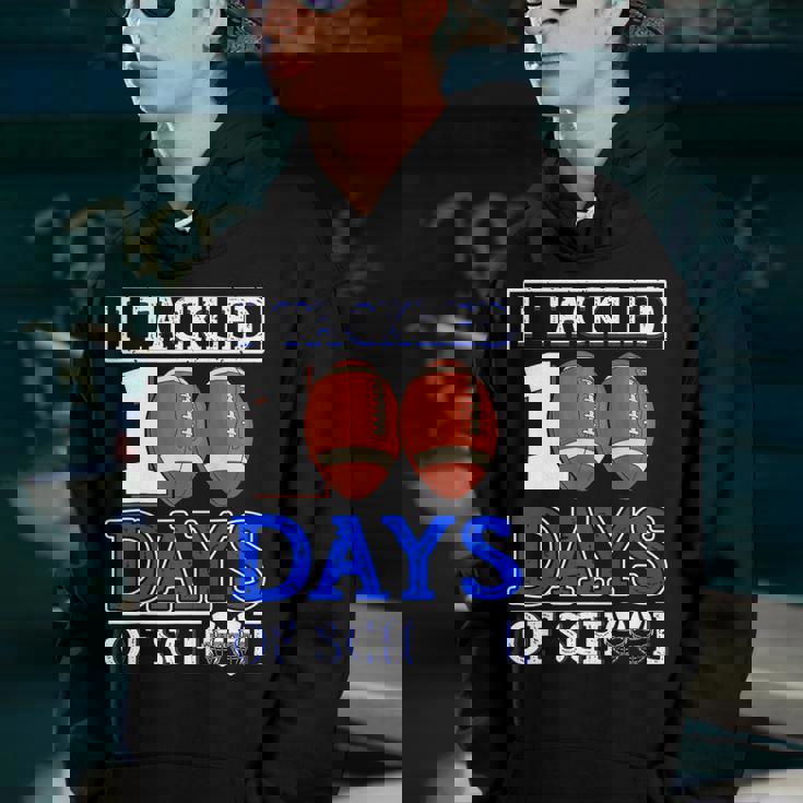 I Tackled 100 Day Of School Football Boy 100Th Day School V4 Youth Hoodie