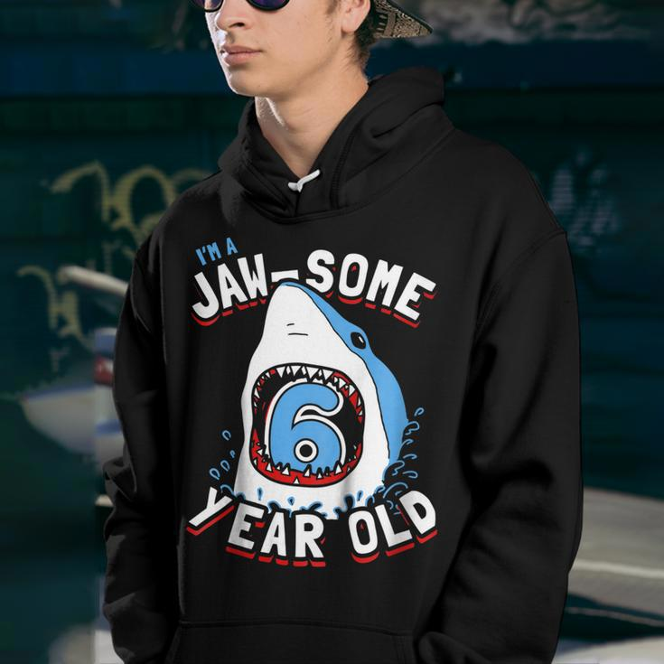 Kids 6Th Birthday Boys Shark | Jaw-Some 6 Year Old Youth Hoodie