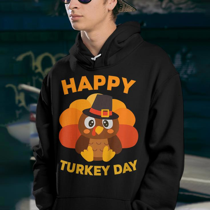 Kids Cute Happy Turkey Day Thanksgiving Gift Pilgrim Boys Youth Hoodie