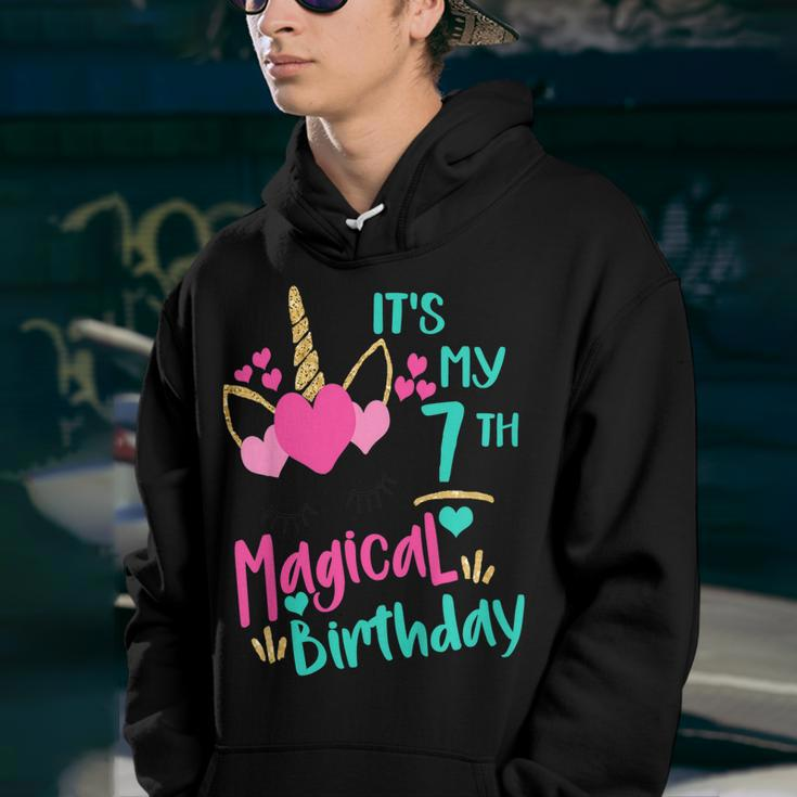 Kids Its My 7Th Magical Birthday Girls Unicorn Birthday Shirt Youth Hoodie