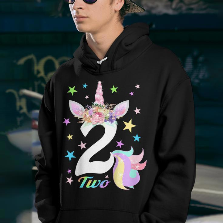 Kids Number 2 Two Unicorn 2Nd Birthday Shirt For 2 Year Old Youth Hoodie