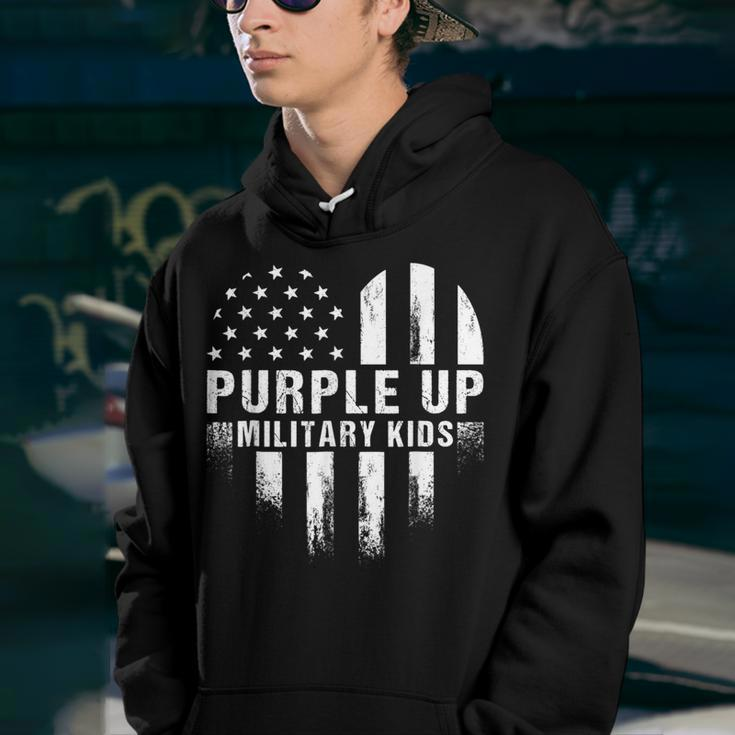 Kids Purple Up For Military Kids Month Of The Military Child Youth Hoodie