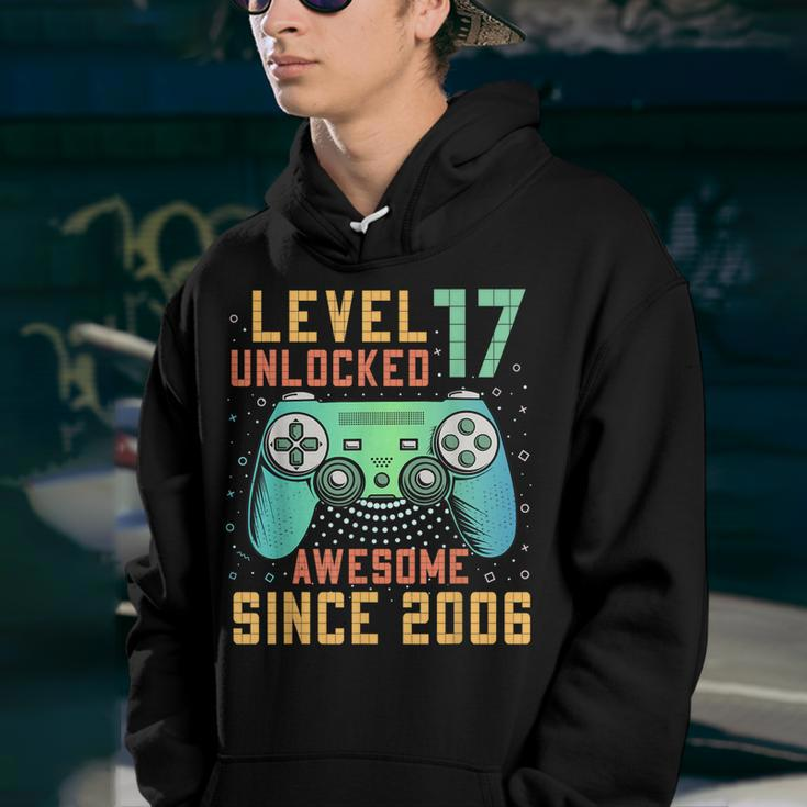 Level 17 Unlocked 17Th Birthday 17 Year Old Boy Gifts Gamer Youth Hoodie