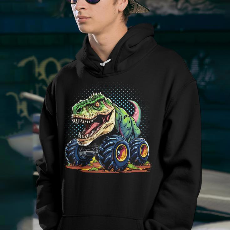 Monster Truck Dinosaur T-Rex Birthday Boy Youth Hoodie