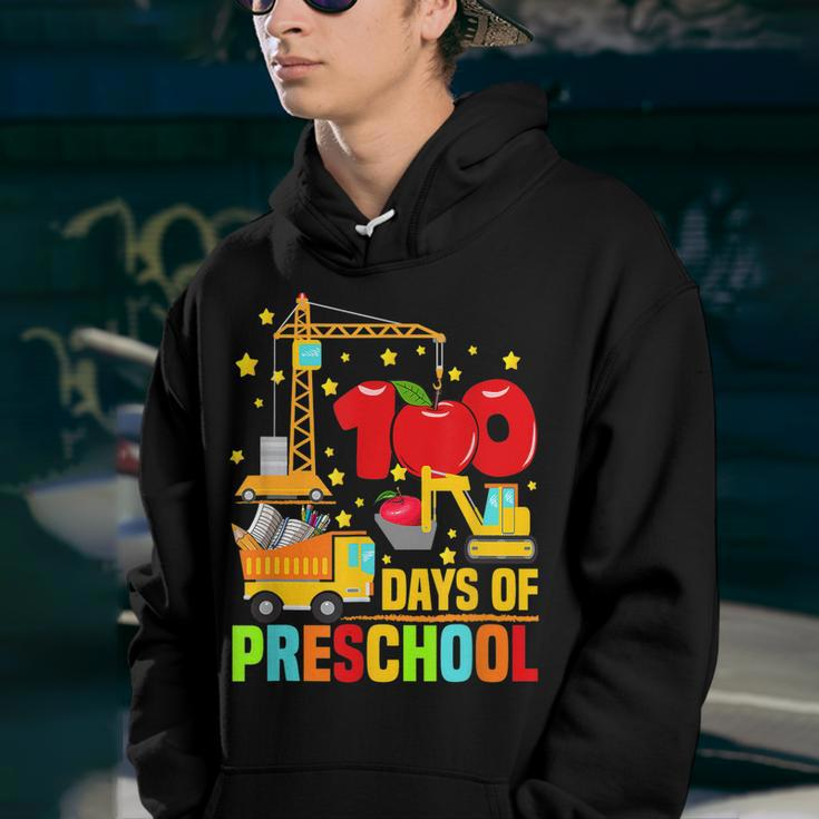 Retro I Crushed 100 Days Of Preschool Construction Truck Youth Hoodie