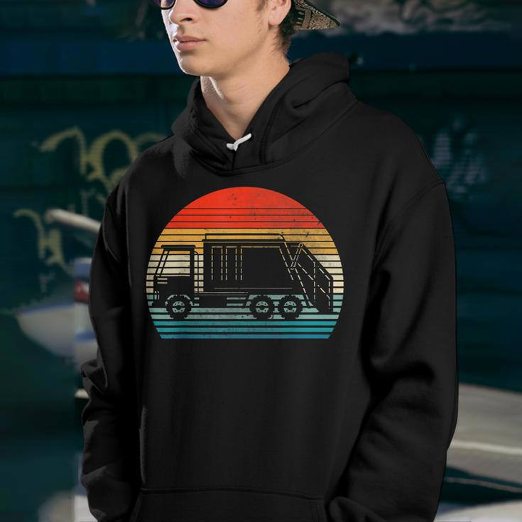Retro Recycling Trash Garbage Truck Sunset Old School Party Youth Hoodie