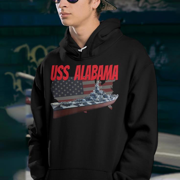 Uss Alabama Bb-60 Ww2&Cold War Veteran Battleship Boy Dad Youth Hoodie