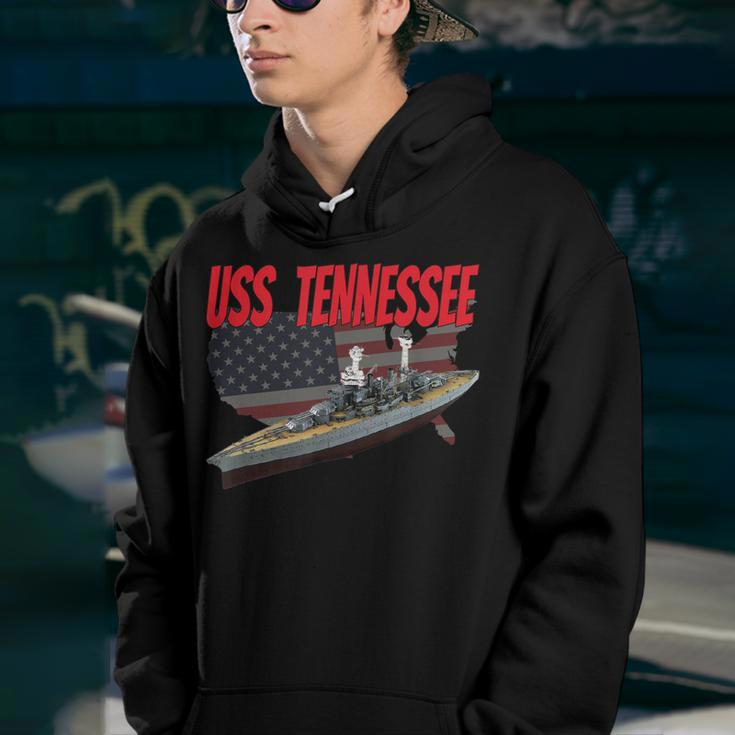 Uss Tennessee Bb-43 Ww2 War Veteran Battleship Dad Son Boy Youth Hoodie