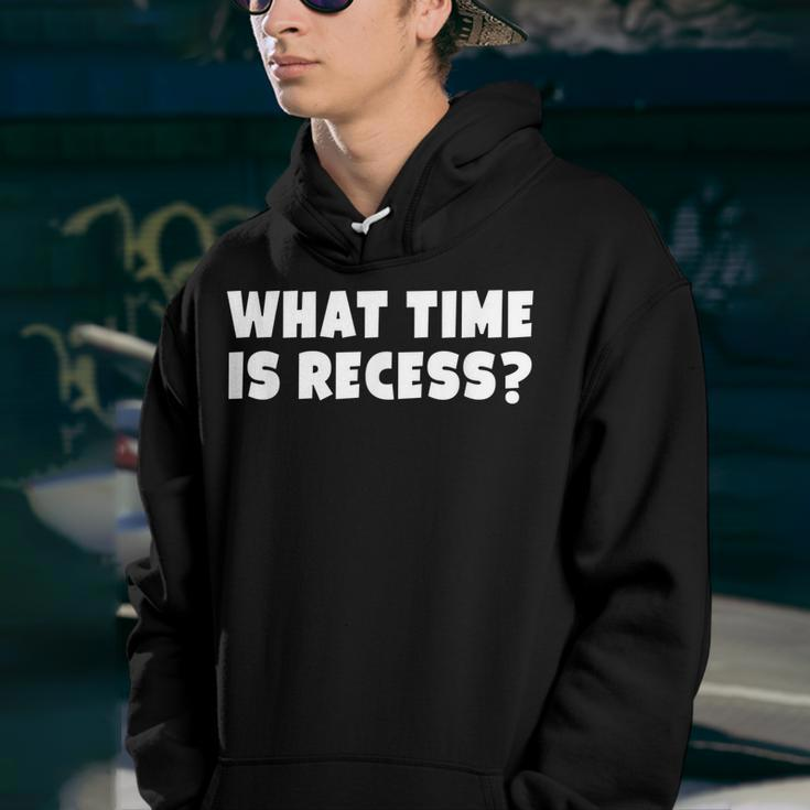 What Time Is Recess Funny Back To School Message Youth Hoodie