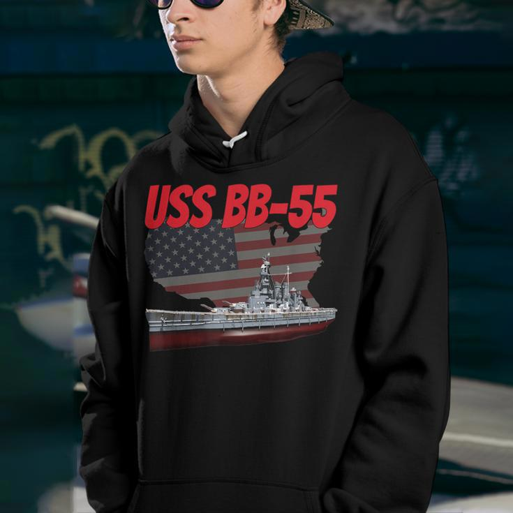 Ww2 Battleship Uss Bb-55 Showboat World War 2 Ship Model Boy Youth Hoodie