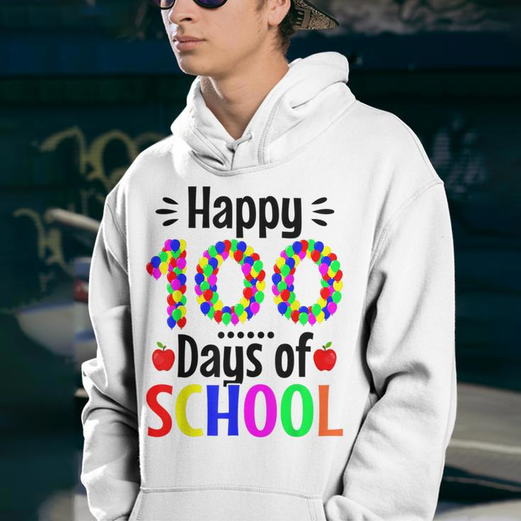 Happy 100 Days Of School Balloons Teachers Students Kids Youth Hoodie