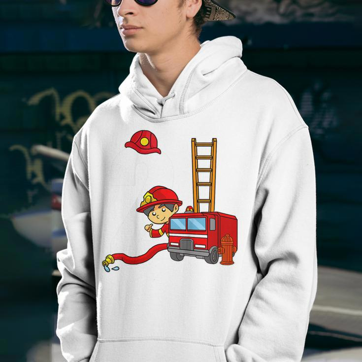 Kids 2 Year Old Firefighter Birthday Fire Truck 2Nd Birthday Youth Hoodie