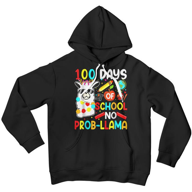 100 Days Of School No Probllama Llama Teachers Students V4 Youth Hoodie