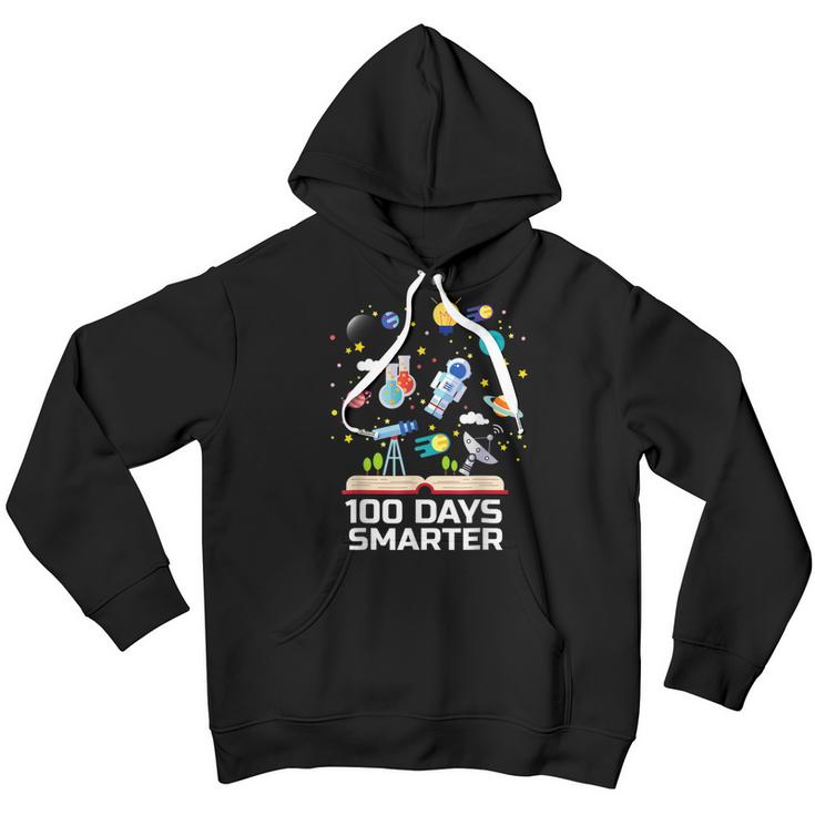 100Th Day Of School 100 Days Smarter Books Space Lover  Youth Hoodie