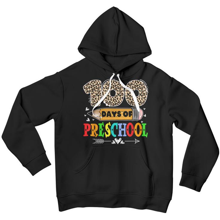 100 Days Of Preschool  Leopard Gifts 100 Day Smarter  Youth Hoodie