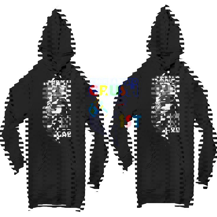 Back To School Im Ready To Crush 1St Grade Orca Whale Youth Hoodie