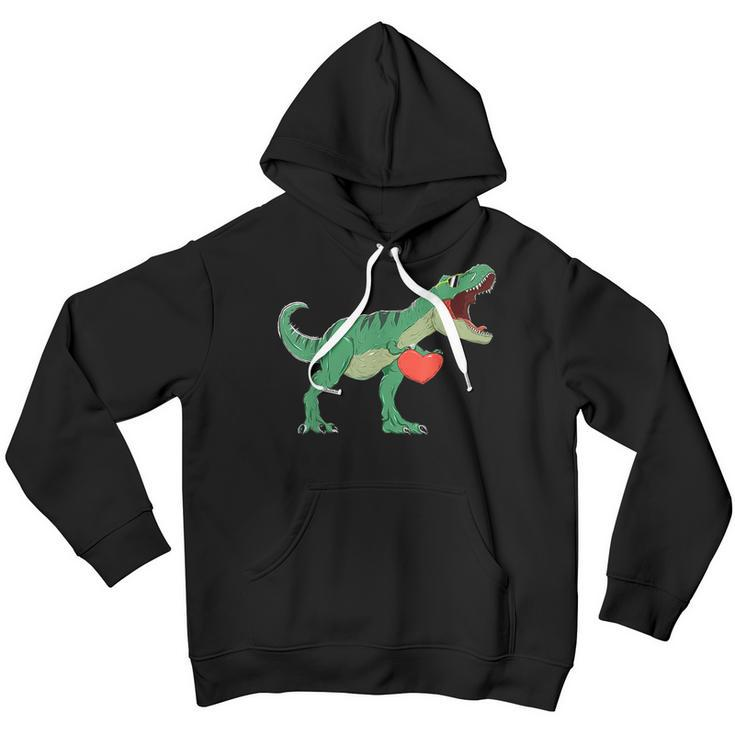 Boys Valentines Day KidsRex Dinosaur I Steal Hearts Youth Hoodie