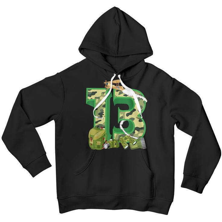 Funny Camouflage 13Th Birthday Gift For Boys Girls Cool Army Youth Hoodie