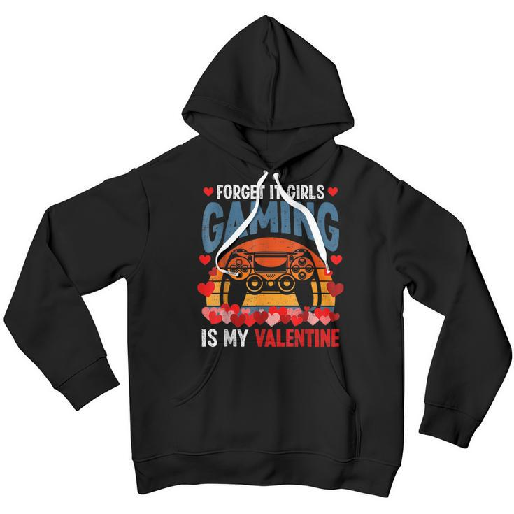 Gamer Valentines Day Forget It Gaming Is My Valentine Youth Hoodie