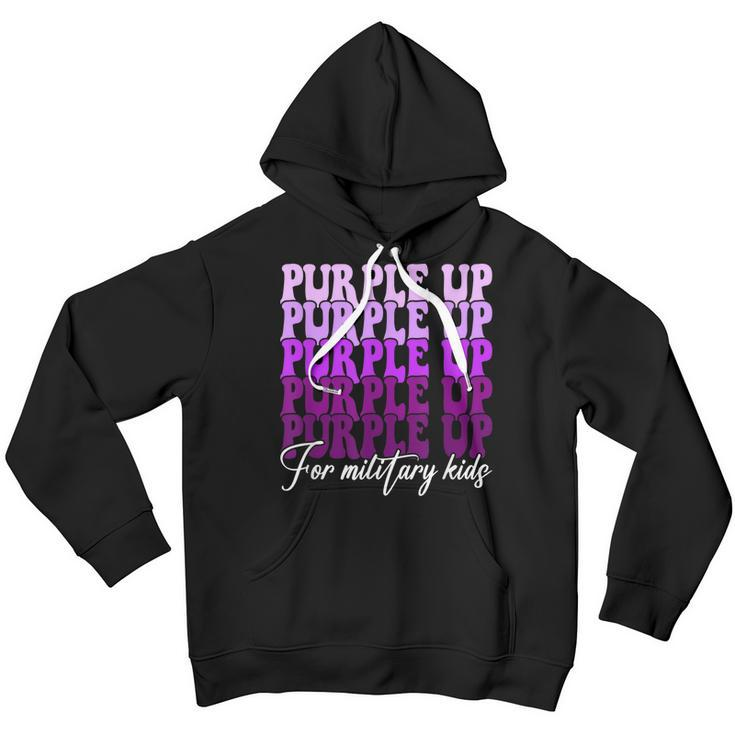 Groovy Purple Up For Military Child Month The Military Kids Youth Hoodie