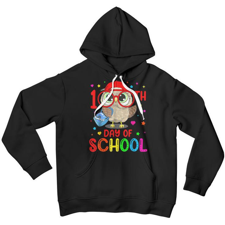 Happy 100 Days Of School Cute Owl Teachers 100 Days Smarter Youth Hoodie